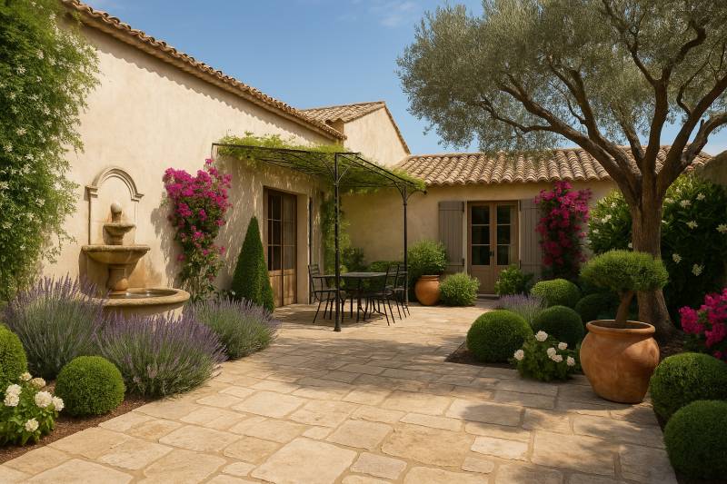 Patio méditerranéen à Saint-Rémy-de-Provence