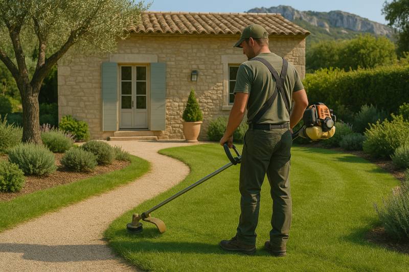 Jardinier pour la tonte de pelouse à Saint-Rémy-de-Provence